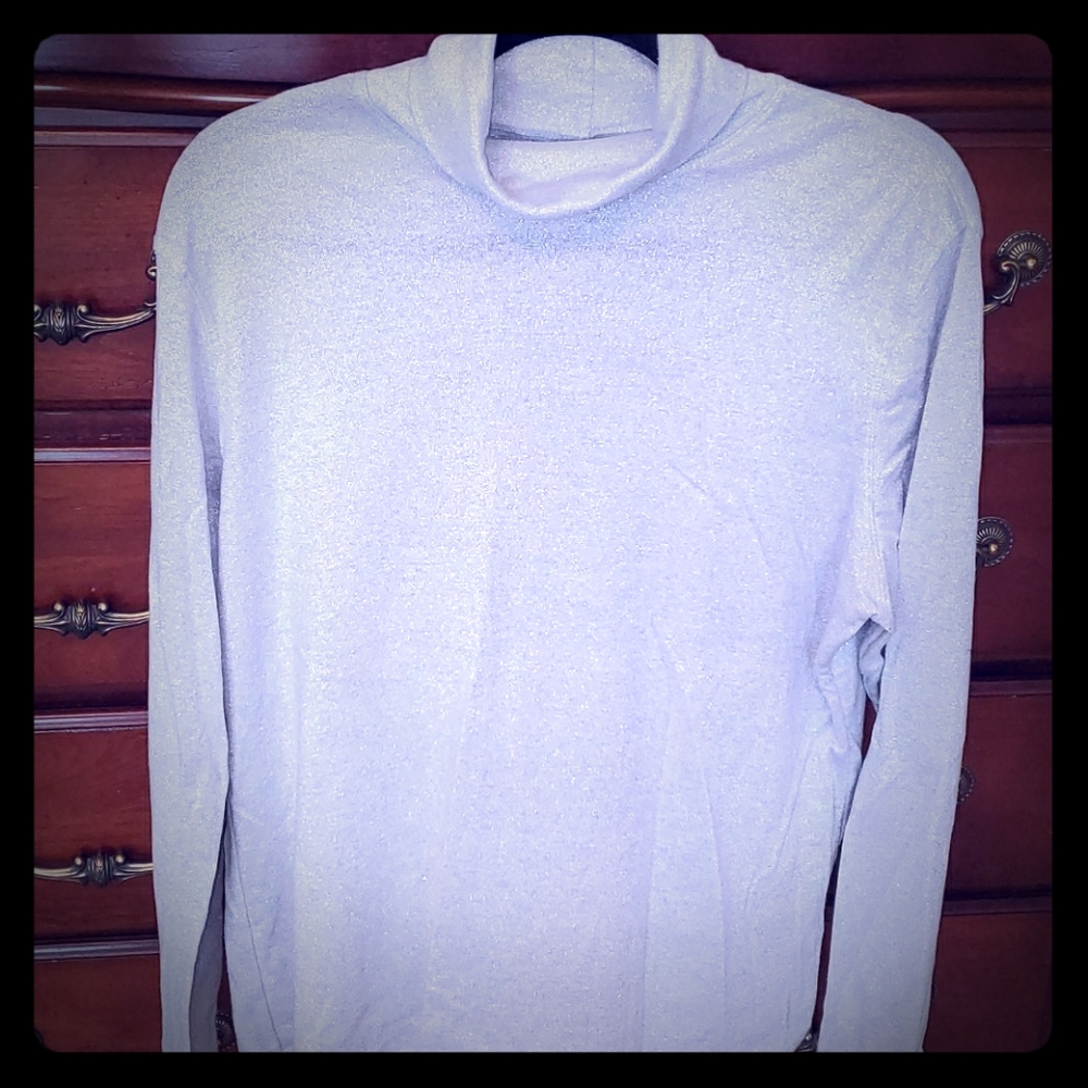 White Stag Silver Threaded Turtleneck. Size XL